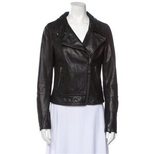 Mackage Black Leather Coat Size Small